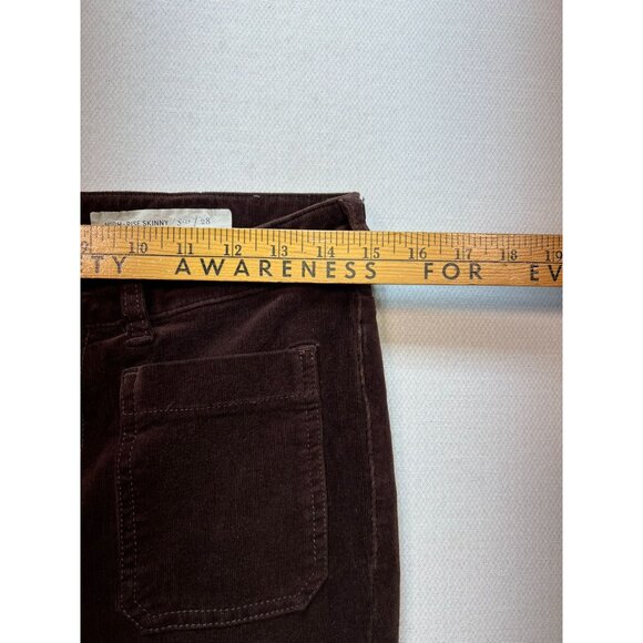 Anthropologie Pilcro Women's Corduroy Skinny Pants High Rise Size 28 Deep Brown - Picture 9 of 12